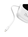 Buy Baseus Qpow Digital Display Power Bank with Fast Charging 20000mAh 20W QC/PD/SCP/FCP with Built-in Lightning Cable White - BSU3864 - {ean13} - Home Screen Store Europe