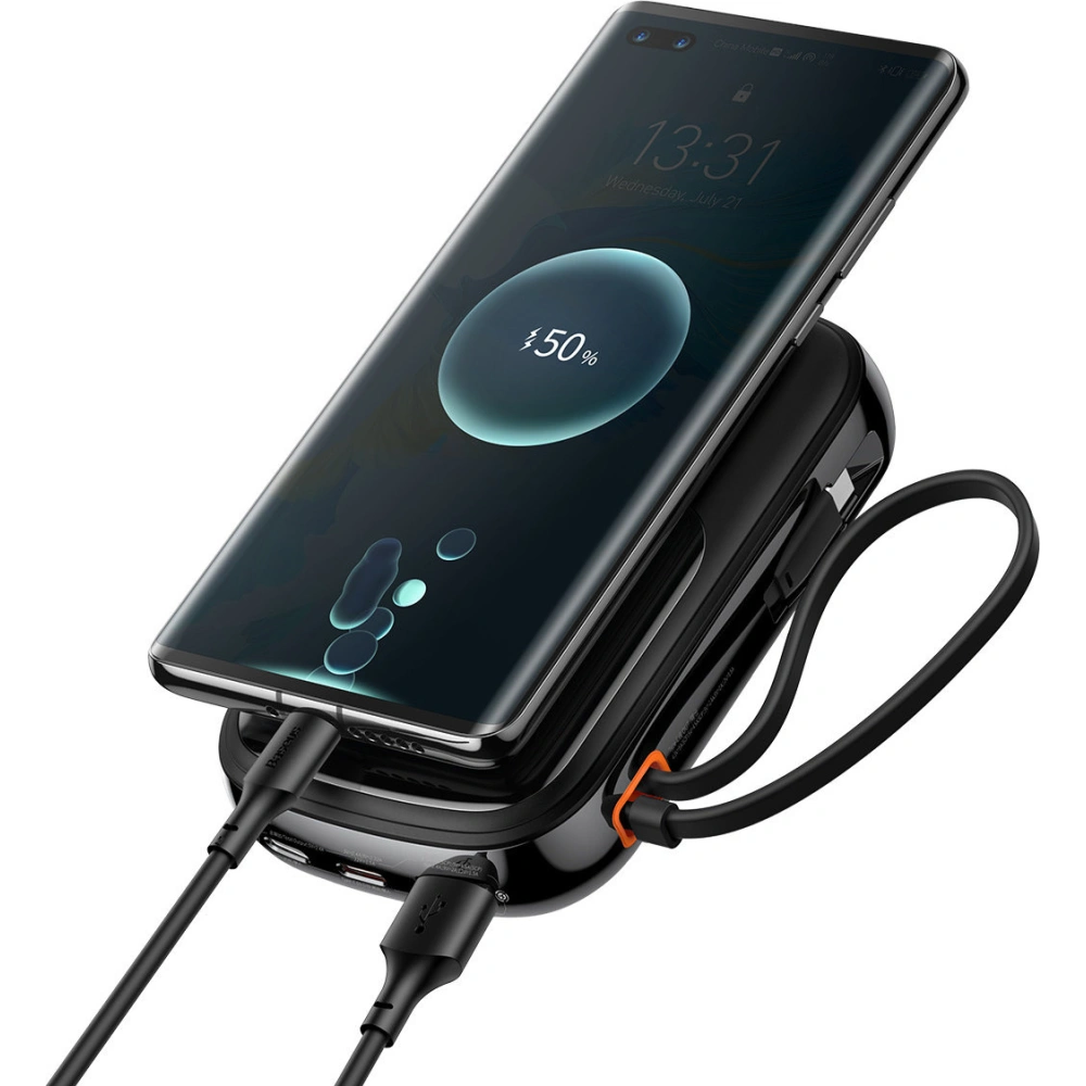 Powerbank Baseus Qpow Digital Display 20000mAh 22,5W QC/PD/SCP/FCP + kabel USB-C czarny