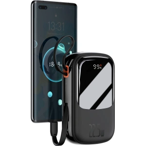 Powerbank Baseus Qpow Digital Display 20000mAh 22,5W QC/PD/SCP/FCP + kabel USB-C czarny