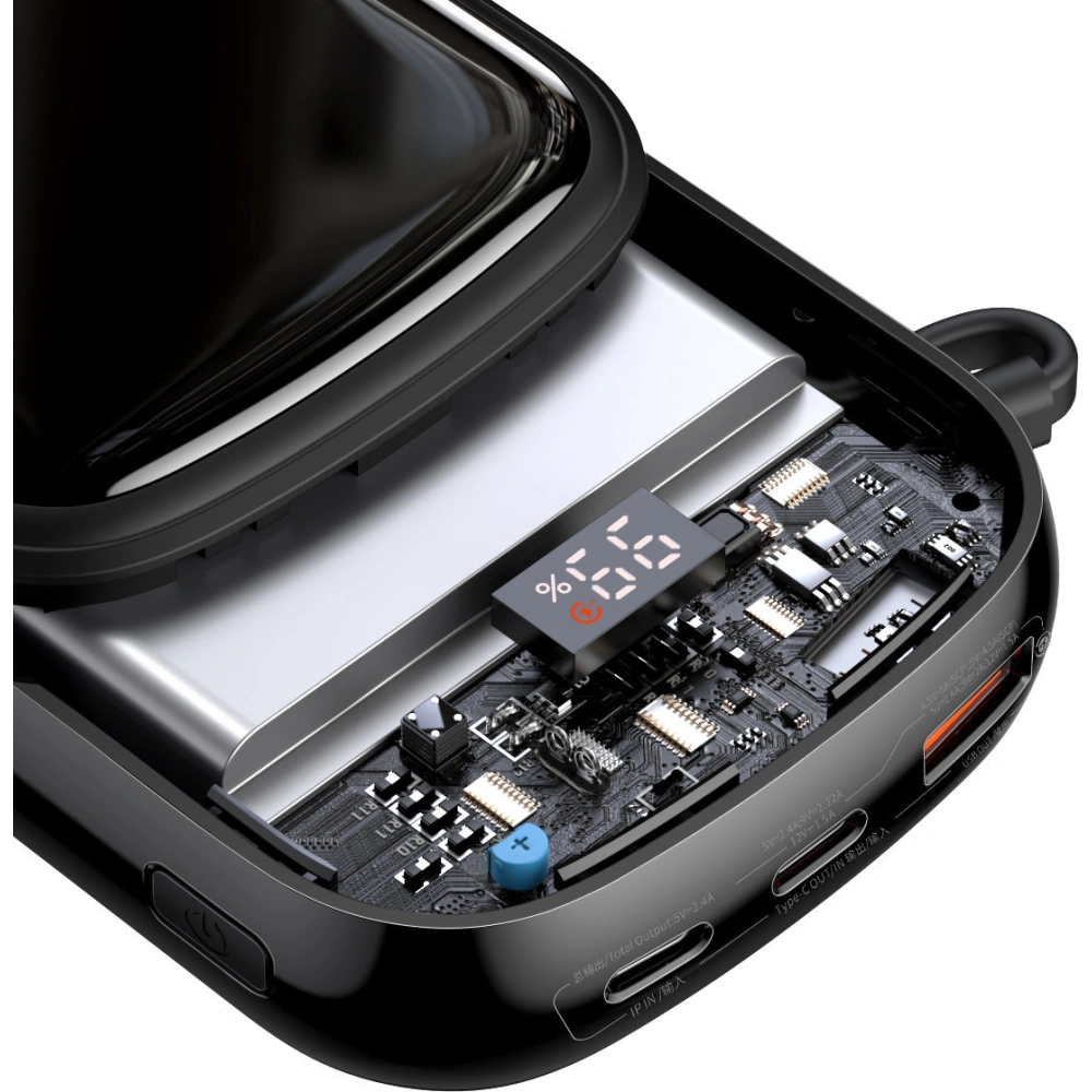 Powerbank Baseus Qpow Digital Display 20000mAh 22,5W QC/PD/SCP/FCP + kabel USB-C czarny