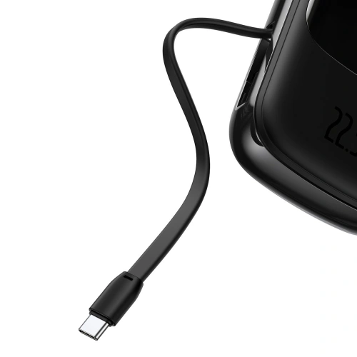 Buy Baseus Qpow Digital Display powerbank with fast charging 20000mAh 22.5W QC/PD/SCP/FCP with built-in USB-C cable black - BSU3865 - {ean13} - Home Screen Store Europe