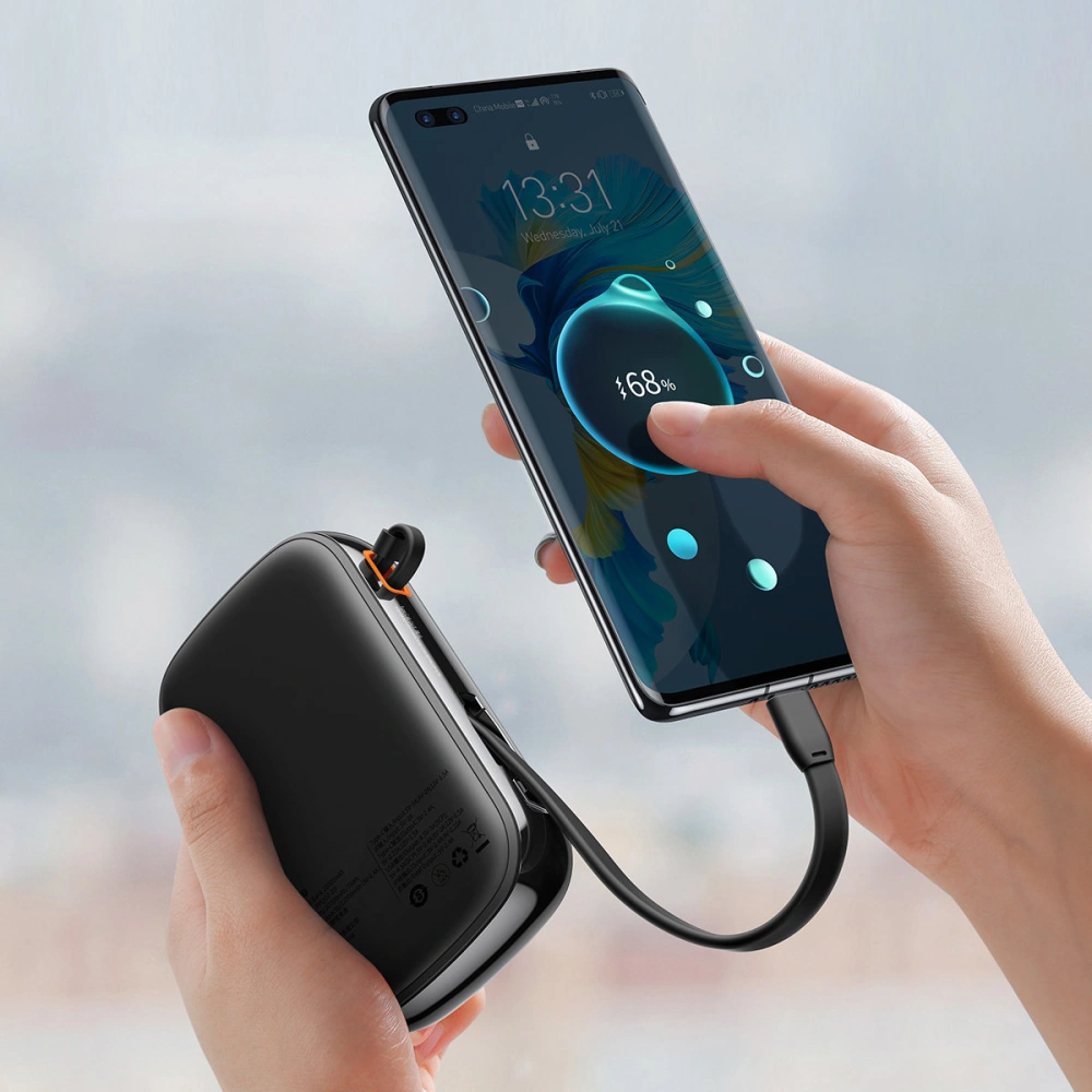 Powerbank Baseus Qpow Digital Display 20000mAh 22,5W QC/PD/SCP/FCP + kabel USB-C czarny