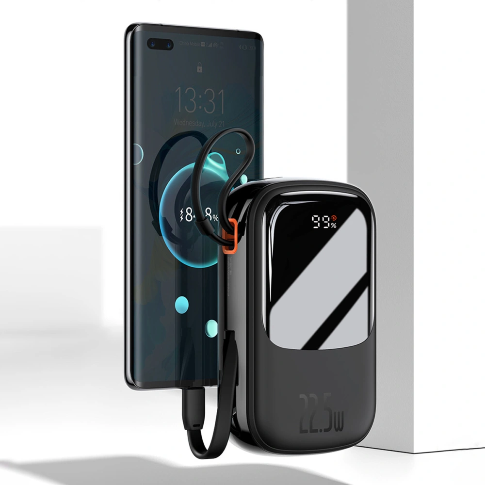 Powerbank Baseus Qpow Digital Display 20000mAh 22,5W QC/PD/SCP/FCP + kabel USB-C czarny