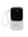 Baseus Qpow Digital Display powerbank with fast charging 20000mAh 22.5W QC/PD/SCP/FCP with built-in USB-C cable white