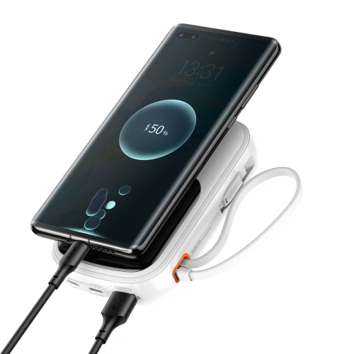 Buy Baseus Qpow Digital Display powerbank with fast charging 20000mAh 22.5W QC/PD/SCP/FCP with built-in USB-C cable white - BSU3866 - {ean13} - Home Screen Store Europe