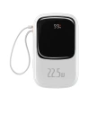Buy Baseus Qpow Digital Display powerbank with fast charging 20000mAh 22.5W QC/PD/SCP/FCP with built-in USB-C cable white - BSU3866 - {ean13} - Home Screen Store Europe