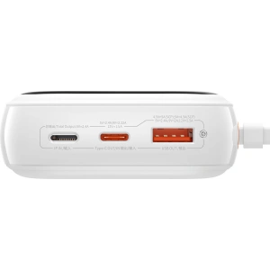 Powerbank Baseus Qpow Digital Display 20000mAh 22,5W QC/PD/SCP/FCP + kabel USB-C biały