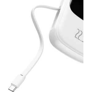 Powerbank Baseus Qpow Digital Display 20000mAh 22,5W QC/PD/SCP/FCP + kabel USB-C biały