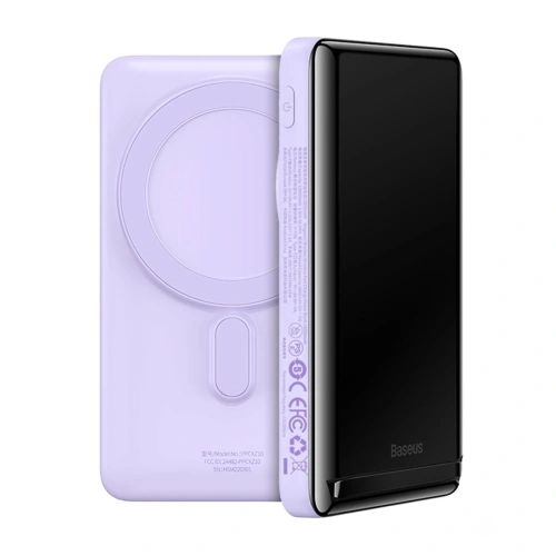 Kup Powerbank Baseus Suport Magnetic Încărcare Rapidă Fără Fir 10000mAh 20W violet + cablu USB-C 60W 50cm alb - BSU3867 - {ean13} - Sklep Home Screen