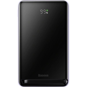 Powerbank Baseus Magnetic Bracket Wireless Fast Charge 10000mAh 20W fioletowy + kabel USB-C 60W 50cm biały