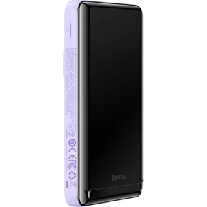 Powerbank Baseus Magnetic Bracket Wireless Fast Charge 10000mAh 20W fioletowy + kabel USB-C 60W 50cm biały