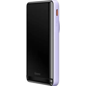 Powerbank Baseus Magnetic Bracket Wireless Fast Charge 10000mAh 20W fioletowy + kabel USB-C 60W 50cm biały