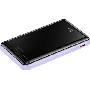 Powerbank Baseus Magnetic Bracket Wireless Fast Charge 10000mAh 20W fioletowy + kabel USB-C 60W 50cm biały