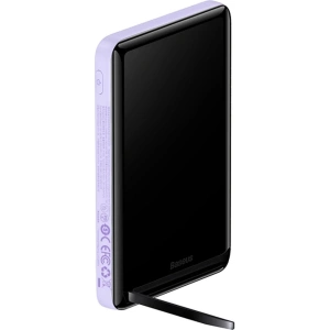 Powerbank Baseus Magnetic Bracket Wireless Fast Charge 10000mAh 20W fioletowy + kabel USB-C 60W 50cm biały