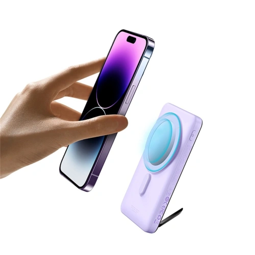 Kup Powerbank Baseus Magnetic Bracket Wireless Fast Charge 10000mAh 20W fioletowy + kabel USB-C 60W 50cm biały - BSU3867 - {ean13} - Sklep Home Screen