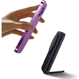 Powerbank Baseus Magnetic Bracket Wireless Fast Charge 10000mAh 20W fioletowy + kabel USB-C 60W 50cm biały