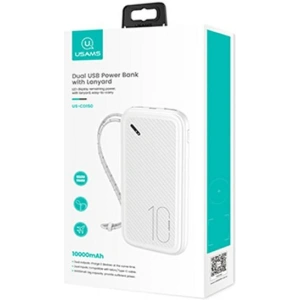Powerbank USAMS PB56 10000mAh 2xUSB/USB-C/microUSB Fast Charge biały/white (US-CD150)