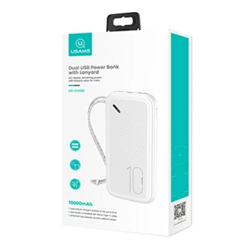 Kup Powerbank USAMS PB56 10000mAh 2xUSB/USB-C/microUSB Încărcare rapidă alb/white (US-CD150) - USA818 - {ean13} - Sklep Home Screen