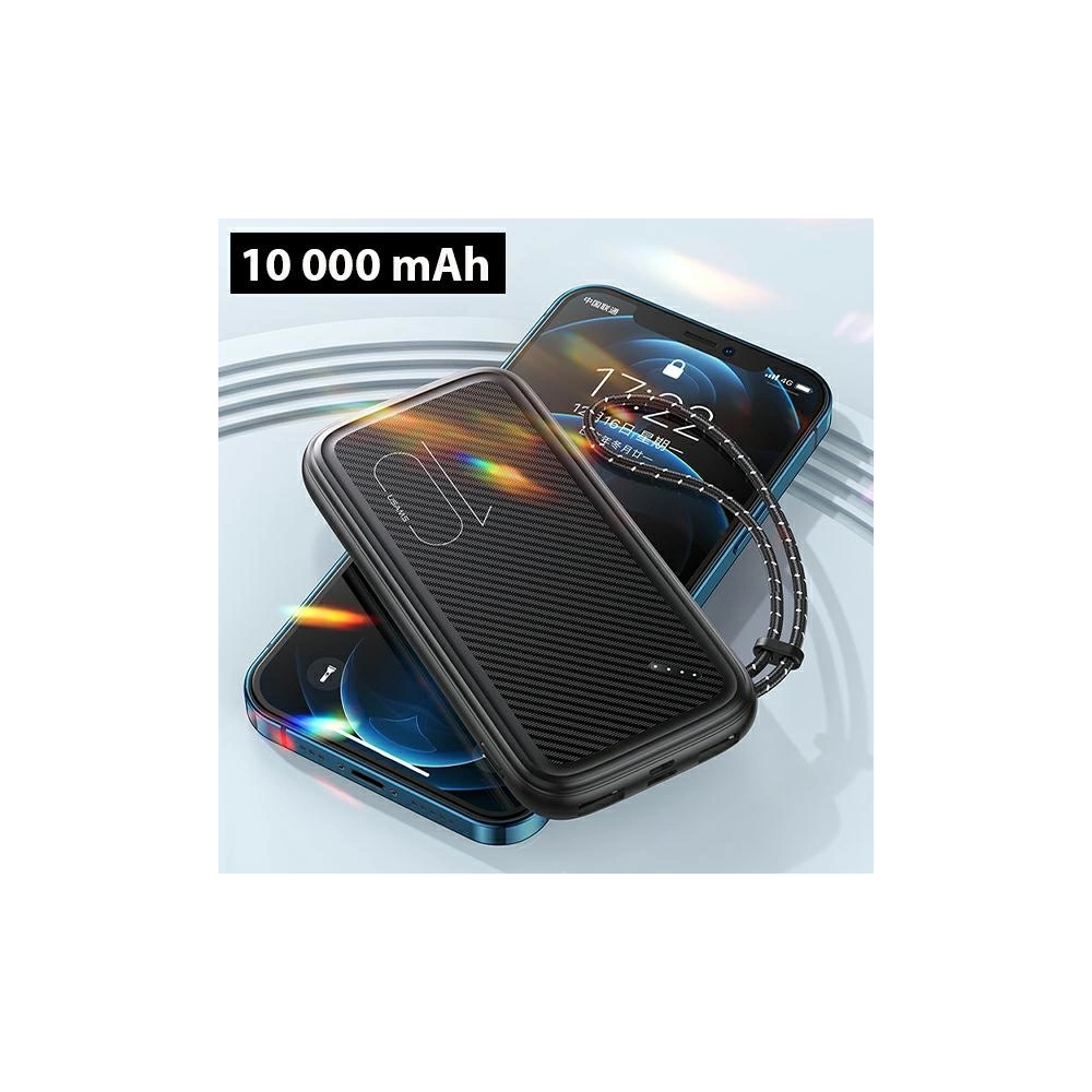 Powerbank USAMS PB56 10000mAh 2xUSB/USB-C/microUSB Fast Charge czarny/black (US-CD150)