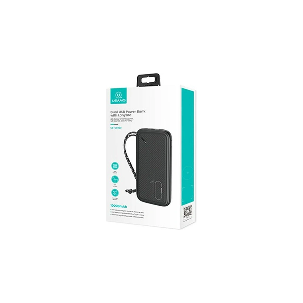 Powerbank USAMS PB56 10000mAh 2xUSB/USB-C/microUSB Fast Charge czarny/black (US-CD150)