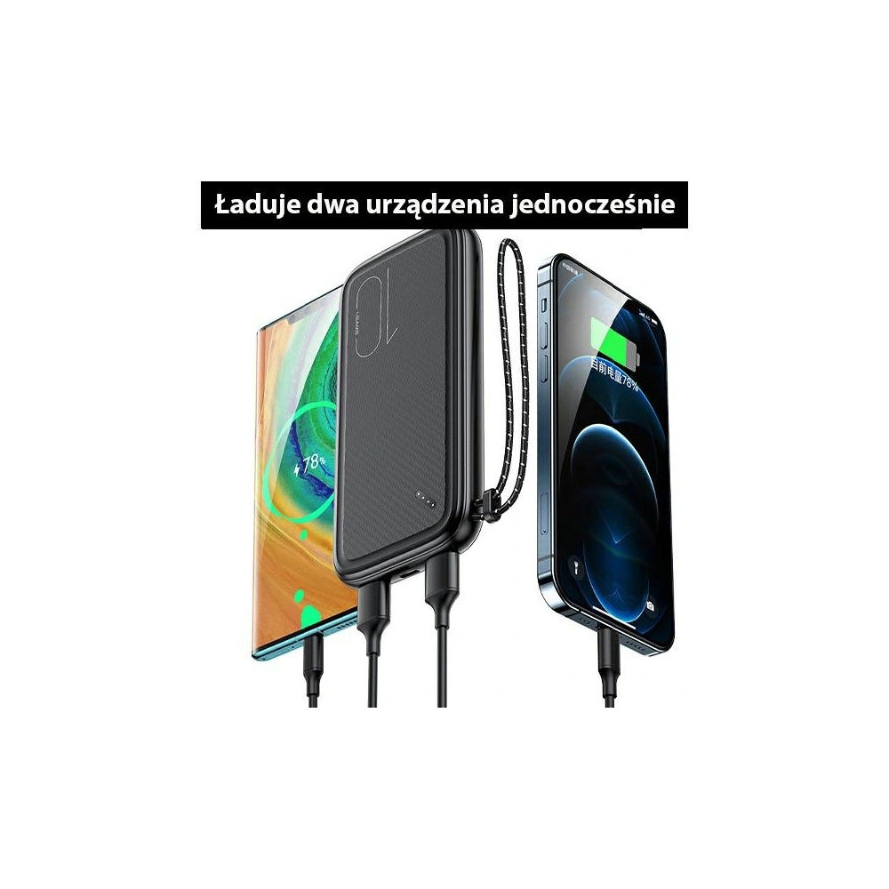 Powerbank USAMS PB56 10000mAh 2xUSB/USB-C/microUSB Fast Charge zielony/dark green (US-CD150)