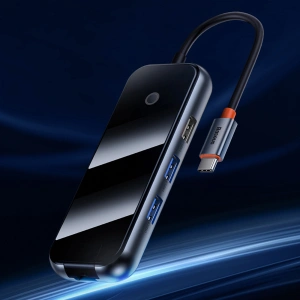 Kup Hub Baseus AcmeJoy USB-C - 1xUSB-C/4x USB 3.0 dunkelgrau - BSU3868 - {ean13} - Sklep Home Screen