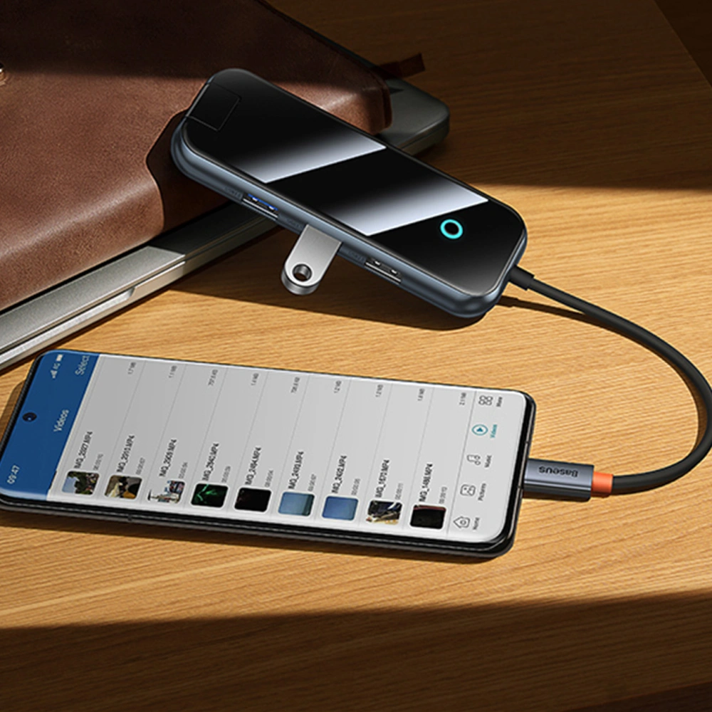 Hub Baseus AcmeJoy USB-C - 1xUSB-C/4x USB 3.0 ciemnoszary