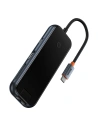 Hub Baseus AcmeJoy USB-C - HDMI / 2x USB-A 3.0 / USB-A 2.0 / USB-C PD&Data / RJ45 / SD / TF dunkelgrau