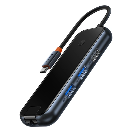 Kup Hub Baseus AcmeJoy USB-C - HDMI / 2x USB-A 3.0 / USB-A 2.0 / USB-C PD&Data / RJ45 / SD / TF dunkelgrau - BSU3869 - {ean13} - Sklep Home Screen