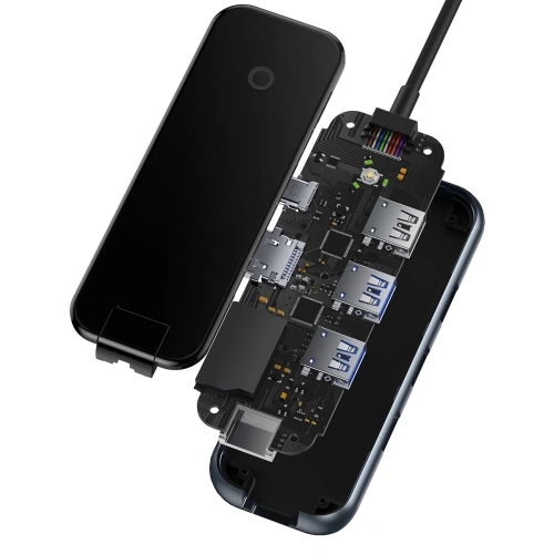 Kup Hub Baseus AcmeJoy USB-C - HDMI / 2x USB-A 3.0/USB-A 2.0 /USB-C PD&Data/RJ45/SD/TF ciemnoszary - BSU3869 - {ean13} - Sklep Home Screen