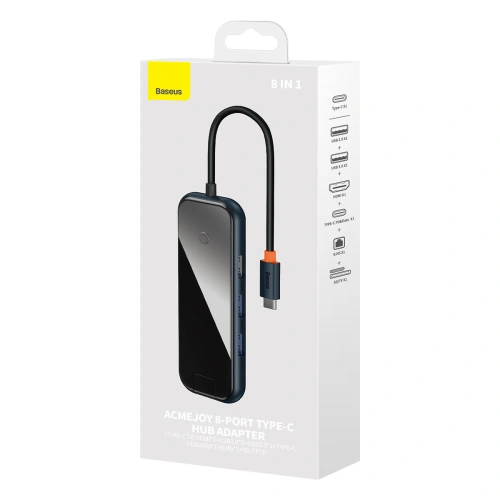 Kup Hub Baseus AcmeJoy USB-C - HDMI / 2x USB-A 3.0/USB-A 2.0 /USB-C PD&Data/RJ45/SD/TF ciemnoszary - BSU3869 - {ean13} - Sklep Home Screen