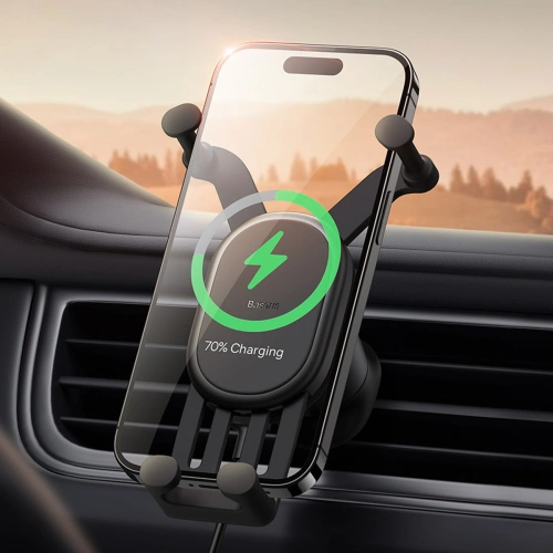 Buy Baseus Stable Series 15W Wireless Charger Car Mount Air Vent grey - BSU3871 - {ean13} - Home Screen Store Europe
