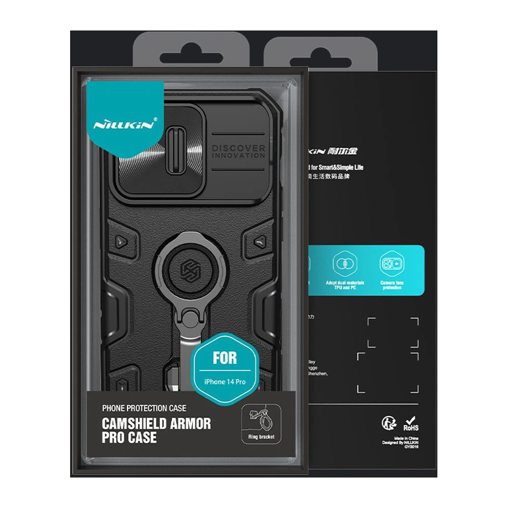 Etui Nillkin CamShield Armor Pro Apple iPhone 14 Pro niebieskie