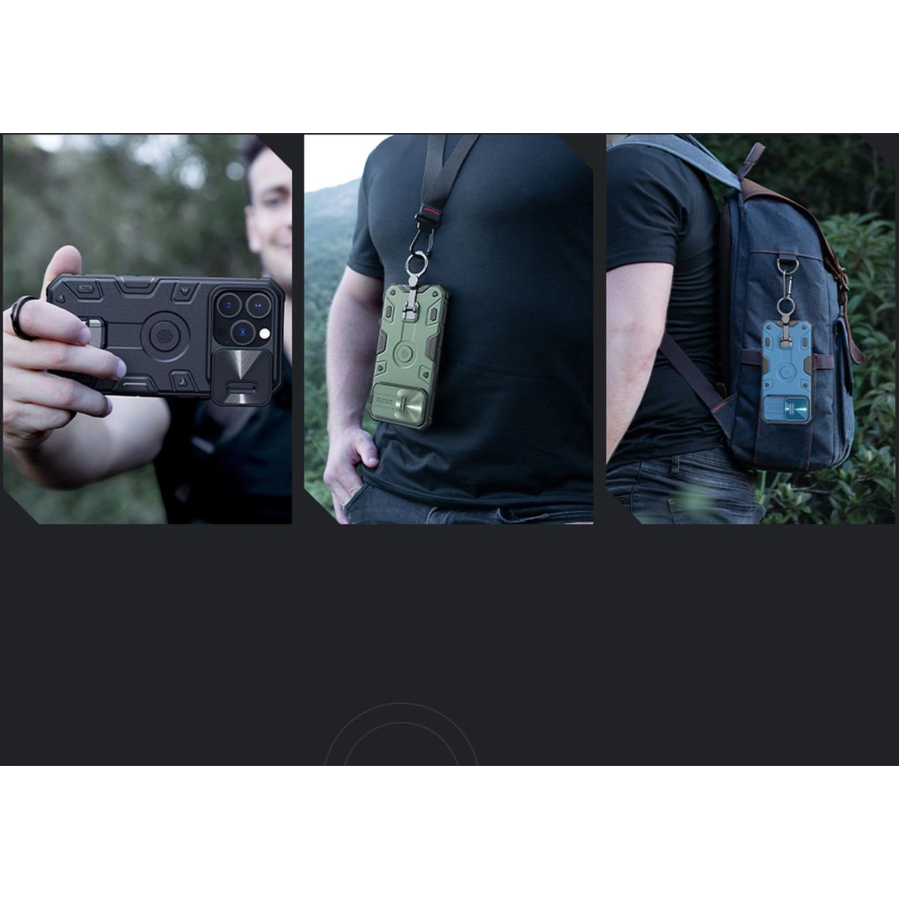 Etui Nillkin CamShield Armor Pro Apple iPhone 14 Pro niebieskie