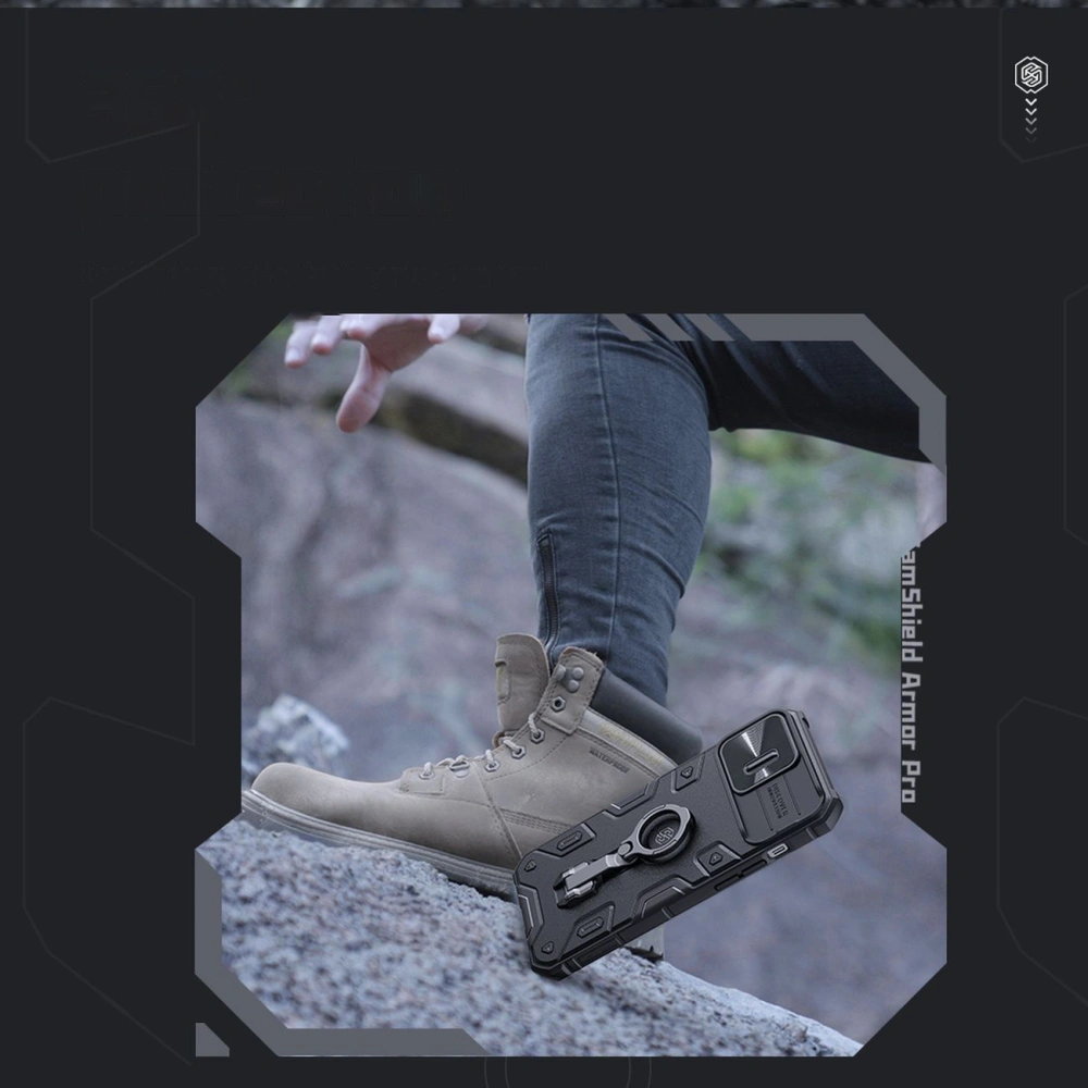 Etui Nillkin CamShield Armor Pro Magnetic MagSafe Apple iPhone 14 Pro ciemnozielone