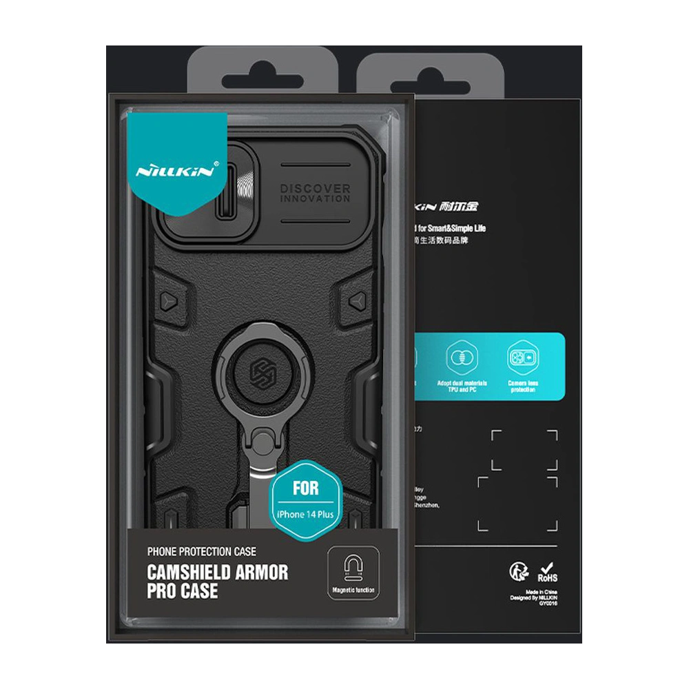 Etui Nillkin CamShield Armor Pro Magnetic MagSafe Apple iPhone 14 Plus / 15 Plus ciemnozielone