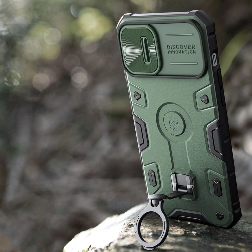 Kup Etui Nillkin CamShield Armor Pro Magnetic MagSafe Apple iPhone 14 Plus / 15 Plus sötétzöld - NLK898 - {ean13} - Sklep Home Screen