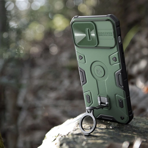 Kup Etui Nillkin CamShield Armor Pro Magnetic MagSafe Apple iPhone 14 Pro Max tmavě zelené - NLK901 - {ean13} - Sklep Home Screen