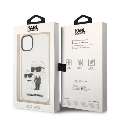 Buy Karl Lagerfeld KLHCN61HNKCTGT Apple iPhone 11 transparent hardcase Gliter Karl&Choupette - KLD1355 - {ean13} - Home Screen Store Europe
