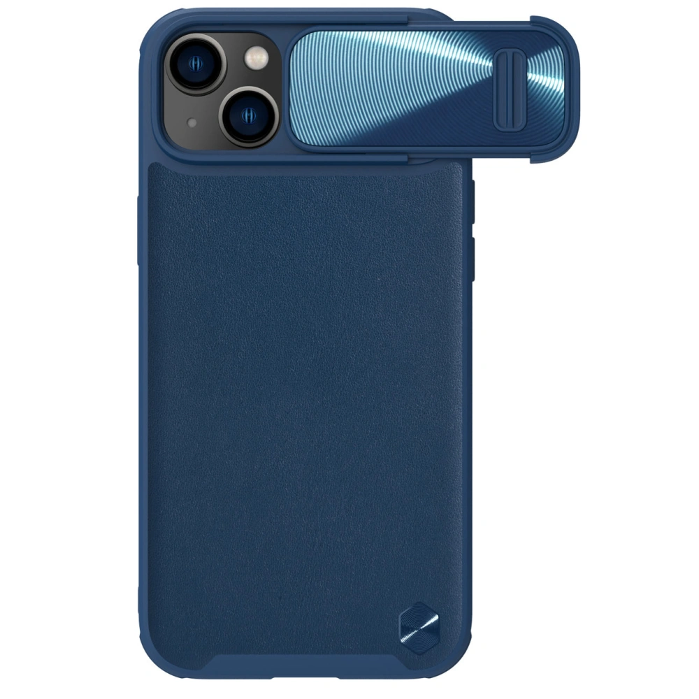 Etui Nillkin CamShield Leather S Apple iPhone 14 Plus / 15 Plus niebieskie