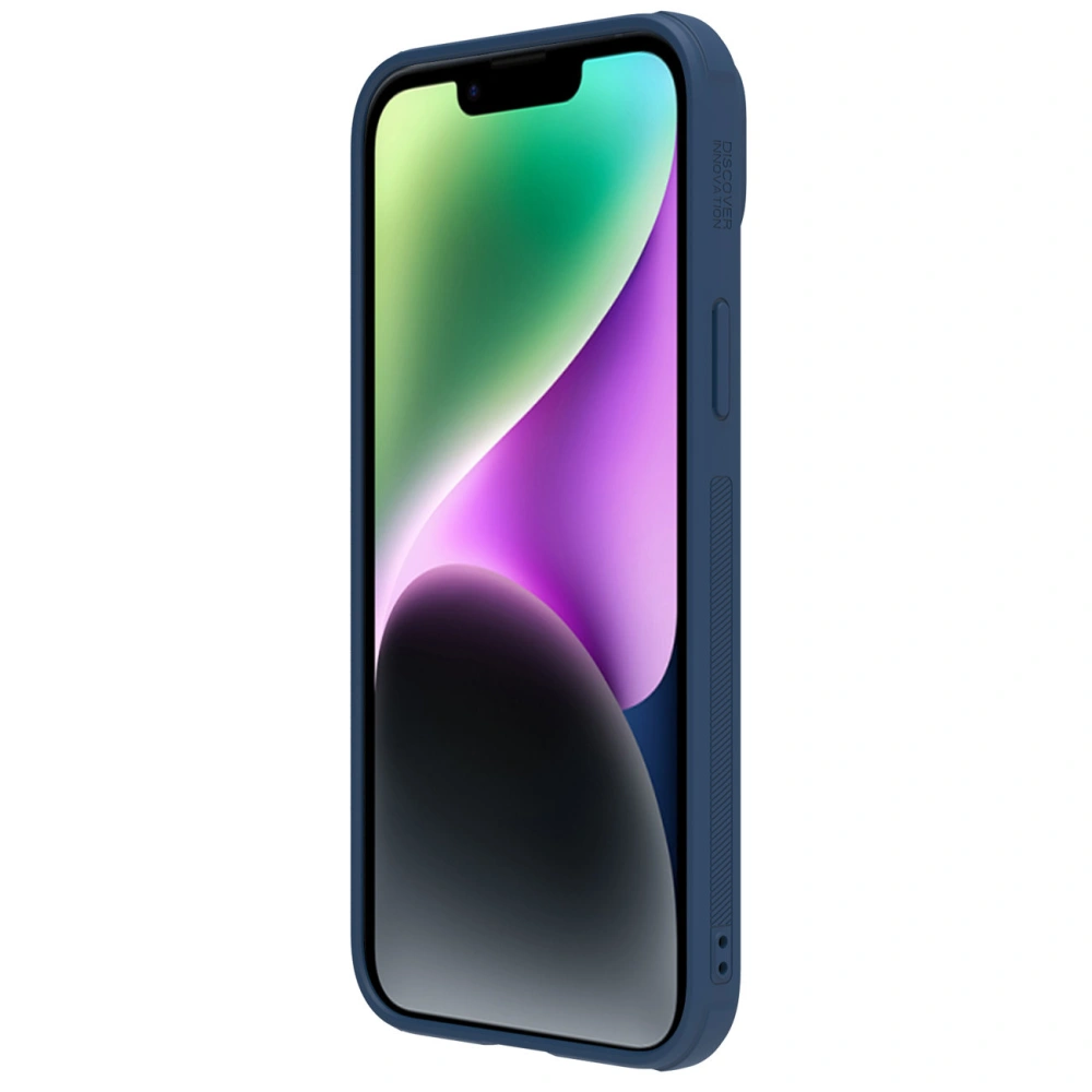 Etui Nillkin CamShield Leather S Apple iPhone 14 Plus / 15 Plus niebieskie