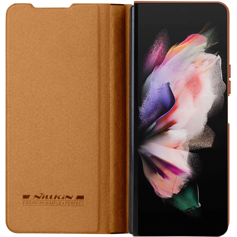 Etui Nillkin Qin Leather Pro Samsung Galaxy Z Fold 4 brązowe