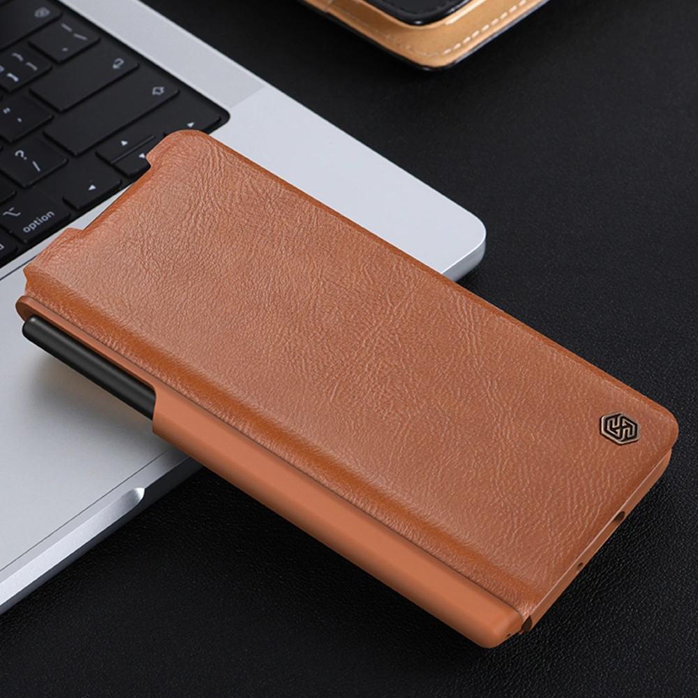 Etui Nillkin Qin Leather Pro Samsung Galaxy Z Fold 4 brązowe