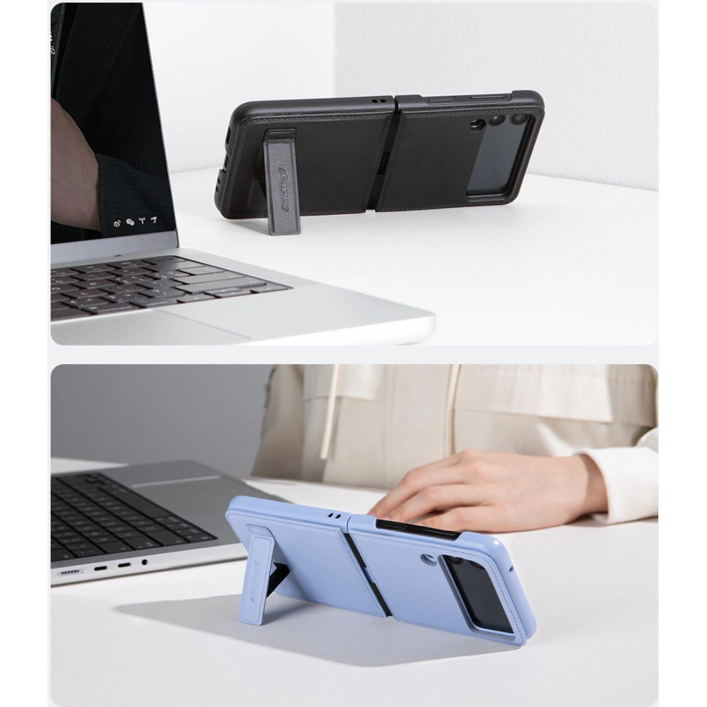 Etui Nillkin Qin Vegan Leather Samsung Galaxy Z Flip 4 złote