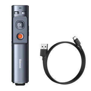 Kup Multifunktionsfernbedienung Baseus Orange Dot für Präsentationen, mit grünem Laserpointer, akkubetrieben (grau) - BSU3872 - {ean13} - Sklep Home Screen