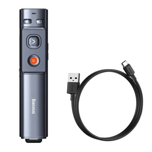 Buy Baseus Orange Dot Multifunctionale remote control for presentation with a green laser pointer gray - BSU3872 - {ean13} - Home Screen Store Europe