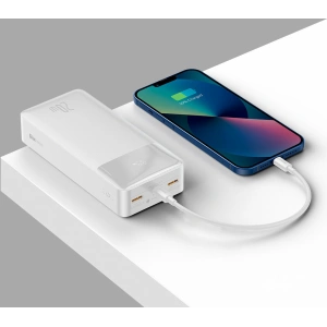 Powerbank Baseus Bipow 30000mAh 20W biały (Overseas Edition) + kabel USB/microUSB 0.25m biały