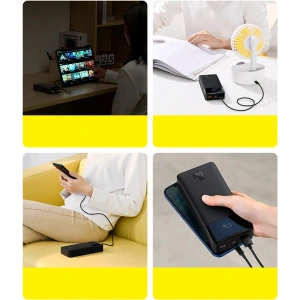 Powerbank Baseus Bipow 30000mAh 20W biały (Overseas Edition) + kabel USB/microUSB 0.25m biały