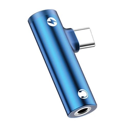 Kup Adapter USAMS AU07 2w1 USB-C/USB-C + Mini-Klinke 3,5mm blau (US-SJ277) - USA821 - {ean13} - Sklep Home Screen