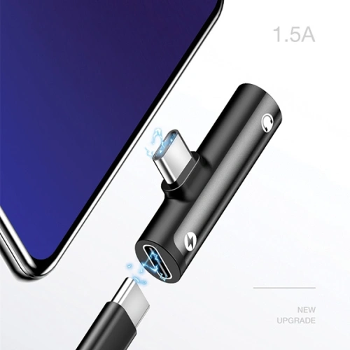 Kup Adapter USAMS AU07 2w1 USB-C/USB-C + mini jack 3,5mm albastru/blue (US-SJ277) - USA821 - {ean13} - Sklep Home Screen